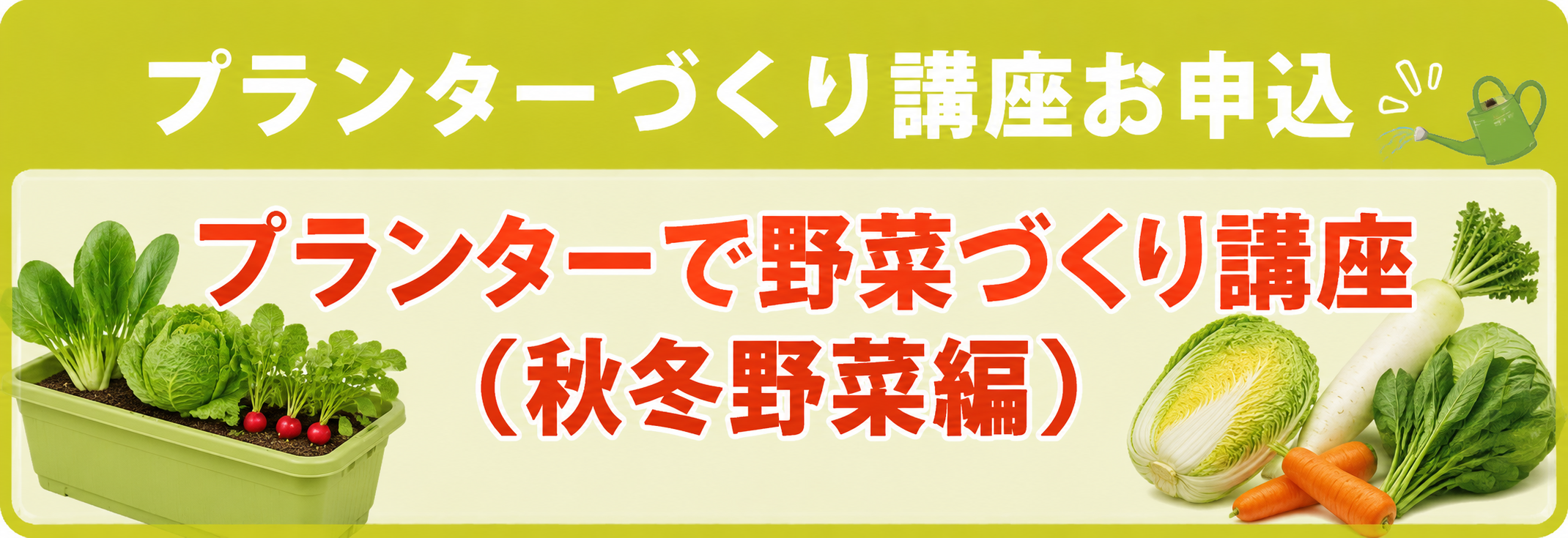 プランターで野菜づくり講座（秋冬野菜）