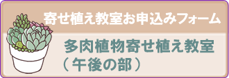 「多肉植物寄せ植え教室」（午後の部）